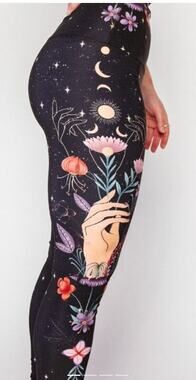 Yoga Democracy YD Celestial Timing Eco Printed Leggings S Moon Stars